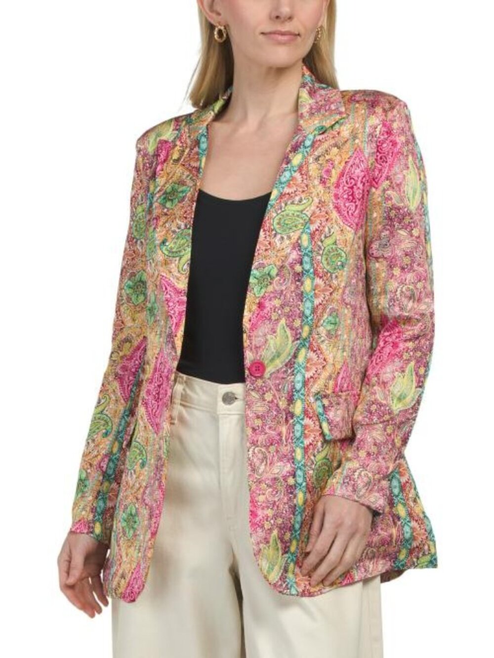 VENTI Made In Italy Paisley Floral Blazer